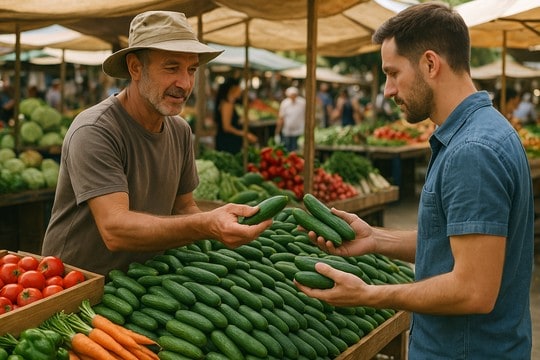 איך לבחור מלפפונים טריים מהחקלאי